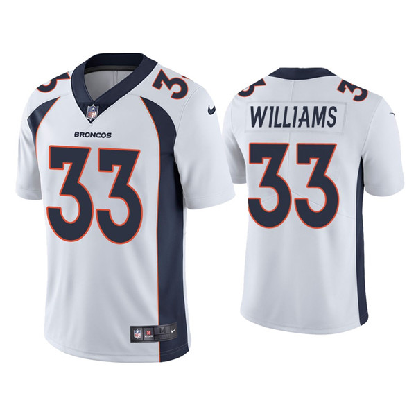 Men's Denver Broncos #33 Javonte Williams White Vapor Untouchable Limited Stitched Jersey Men's Denver Broncos #33 Javonte Williams White Vapor Untouchable Limited Stitched Jersey